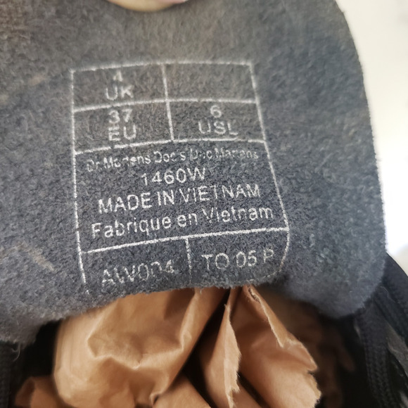 Dr Martens Boots Womens 6 Black Combat Leather Lace Up Full Gloss 1460 Style - Picture 4 of 5